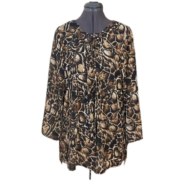 Victoria’s Secret Sheer Animal Print Swimsuit Coverup Blouse Size Small - Picture 1 of 15